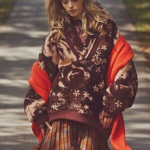 NWOT Free People Rosie Printed Sherpa Fleece Jacket NWOT $198 MSRP